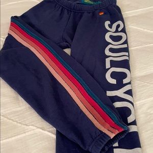 SoulCycle x Aviator Nation blue striped sweatpants